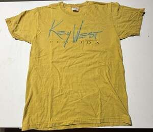 Supreme Key West Florida Graphic T-Shirt Mustard Yellow Size M